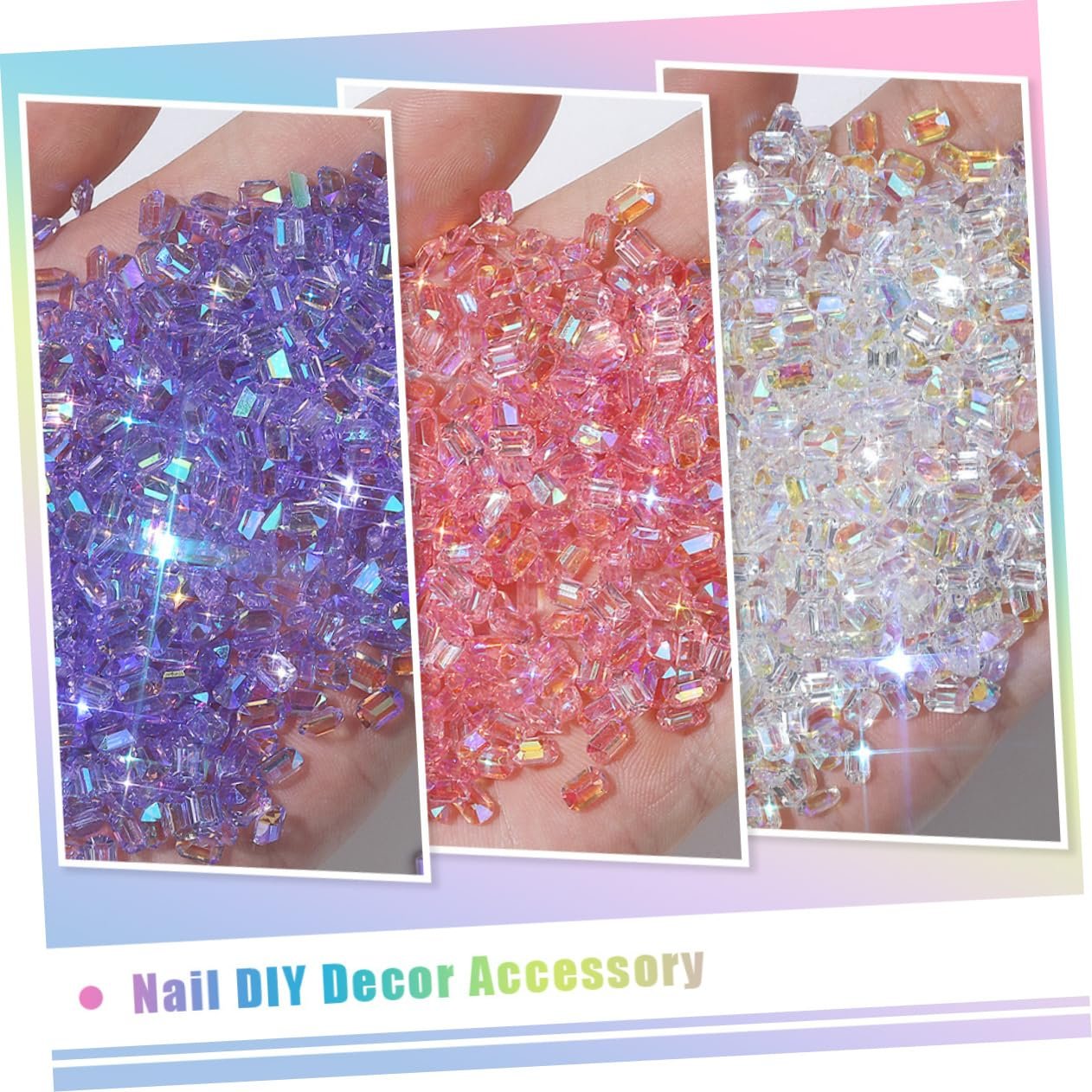 Mikinona Home Decor 2 коробки Аксессуары для ногтей Набор для маникюра DIY Украшения для маникюра Маленькие бриллиантовые украшения из смолы для ногтей Разноцветные бриллианты для самостоятельного изготовления ногтей, фото №8