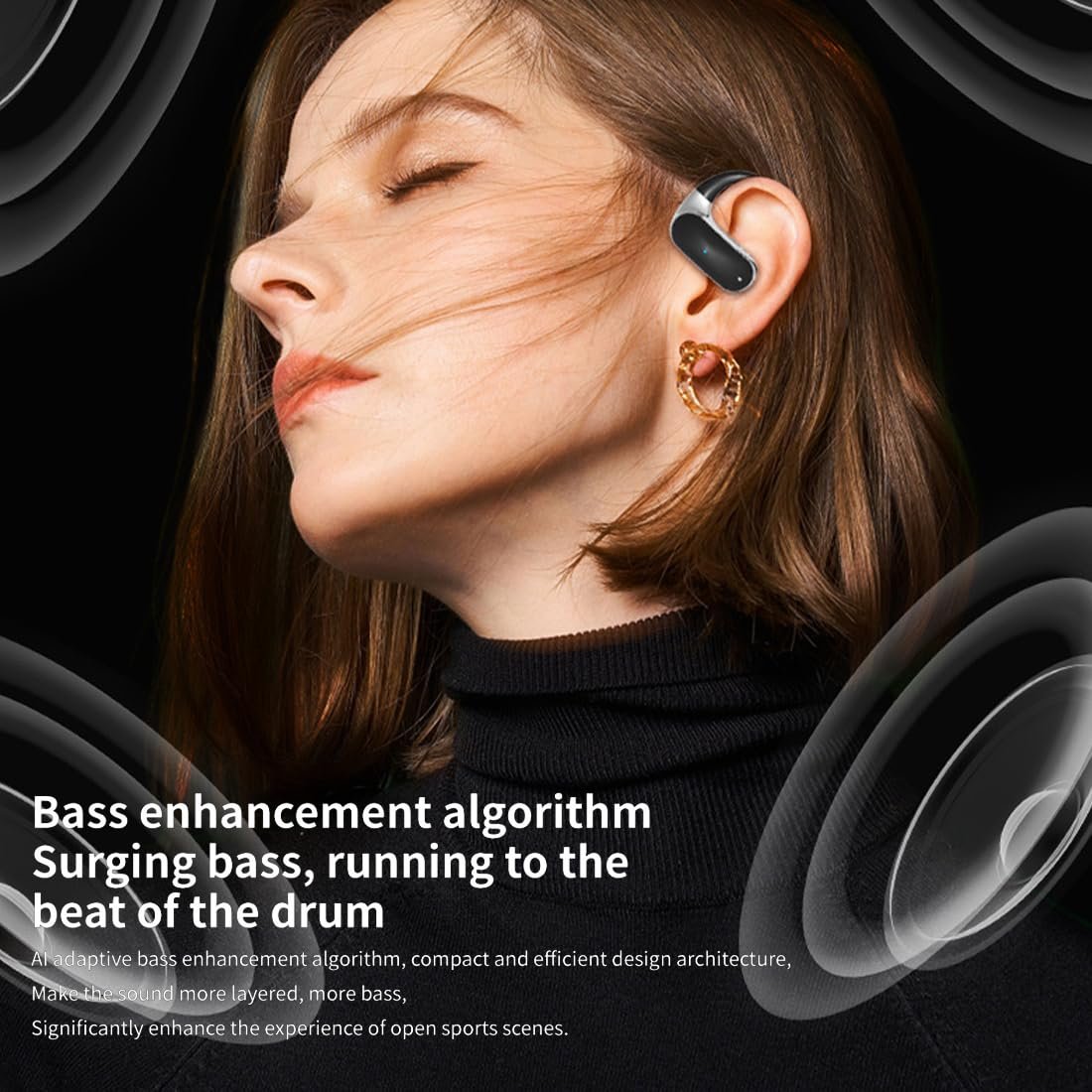 Наушники-переводчик KI, BT5.4, 133 языка, Bluetooth, IPX7 (черный, 1 шт.), фото №5 Наушники-переводчик KI, BT5.4, 133 языка, Bluetooth, IPX7 (черный, 1 шт.), фото №5