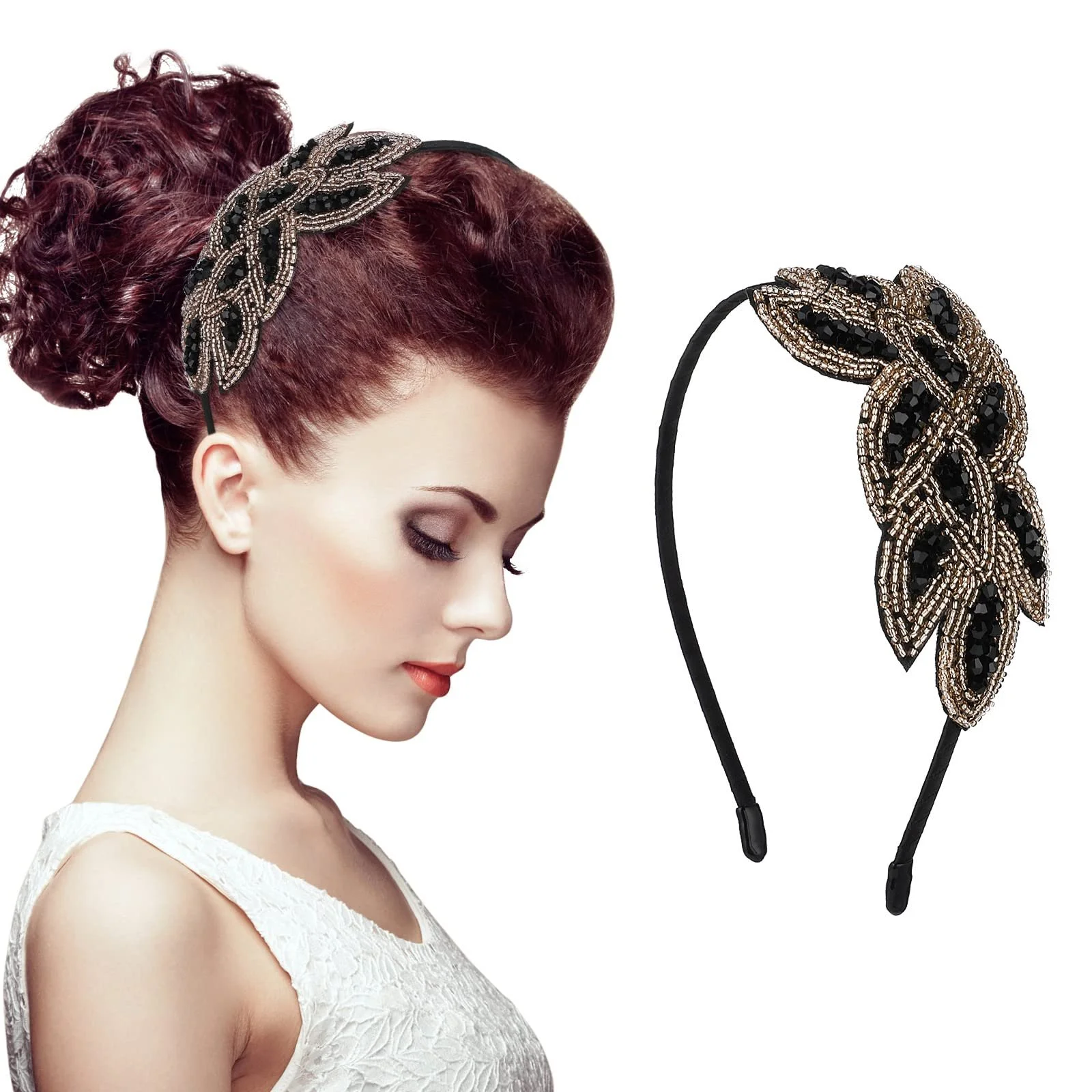 Обруч на голову WLLHYF в стилі 1920-х для жінок, фото №2 Обруч на голову WLLHYF в стилі 1920-х для жінок, фото №2