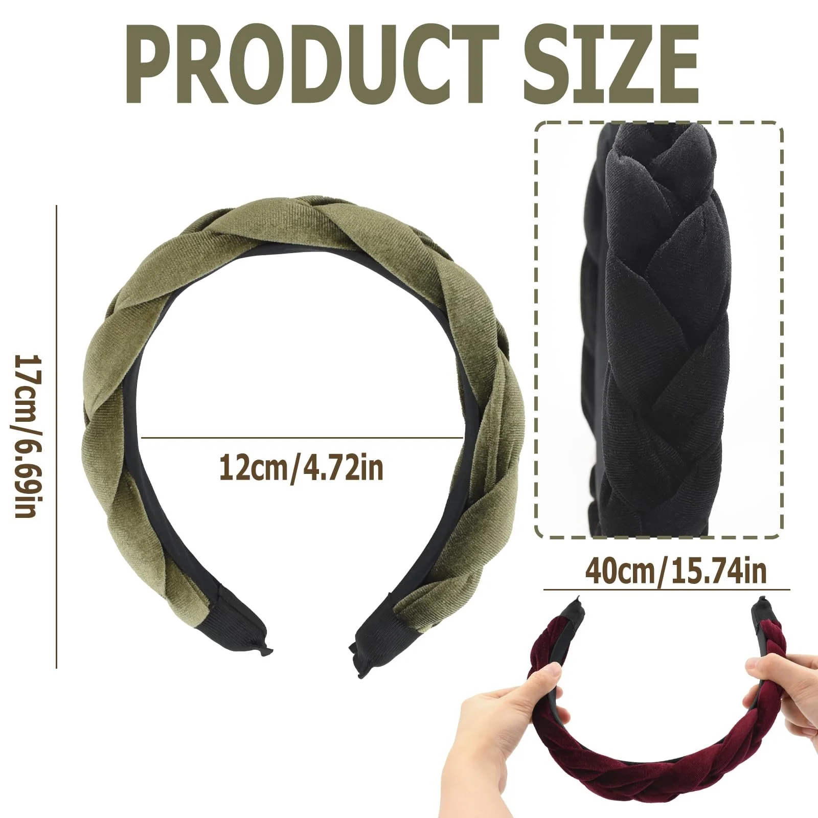 Обруч Оксамитовий Плетений Вінтажний, фото №2 Обруч Оксамитовий Плетений Вінтажний, фото №2