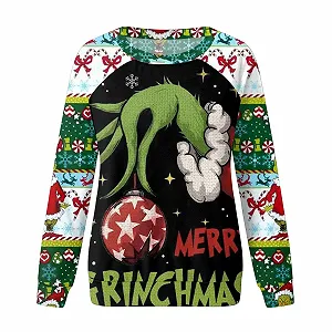 Рождественский джемпер BHXUTK, женский, рождественский, смешной, свитшот, уродливый, рождественская рубашка, с круглым вырезом, длинный рукав, хлопковая рубашка с длинным рукавом synthetic.ua - Фото 1