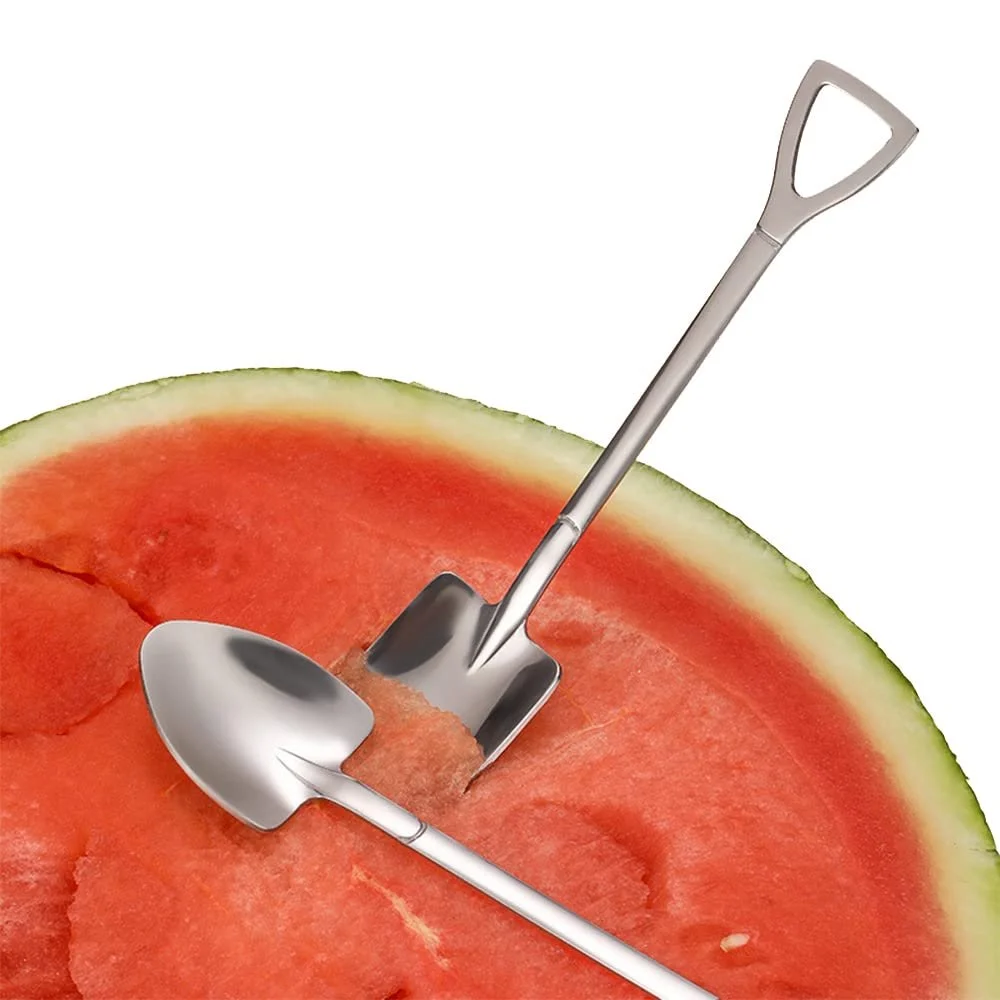 Ложка из нержавеющей стали в форме лопаты для кофе, чая, сахара, десертов для вечеринок, 4 шт, фото №2