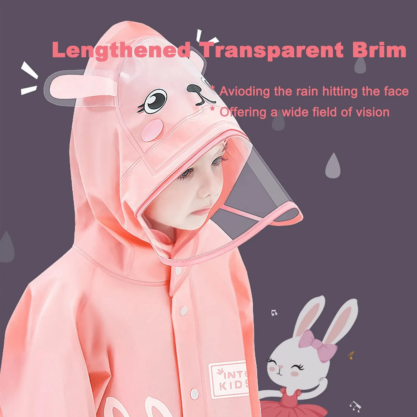 Дитячий дощовий плащ-пончо, дощовик для хлопчиків та дівчаток, фото №2