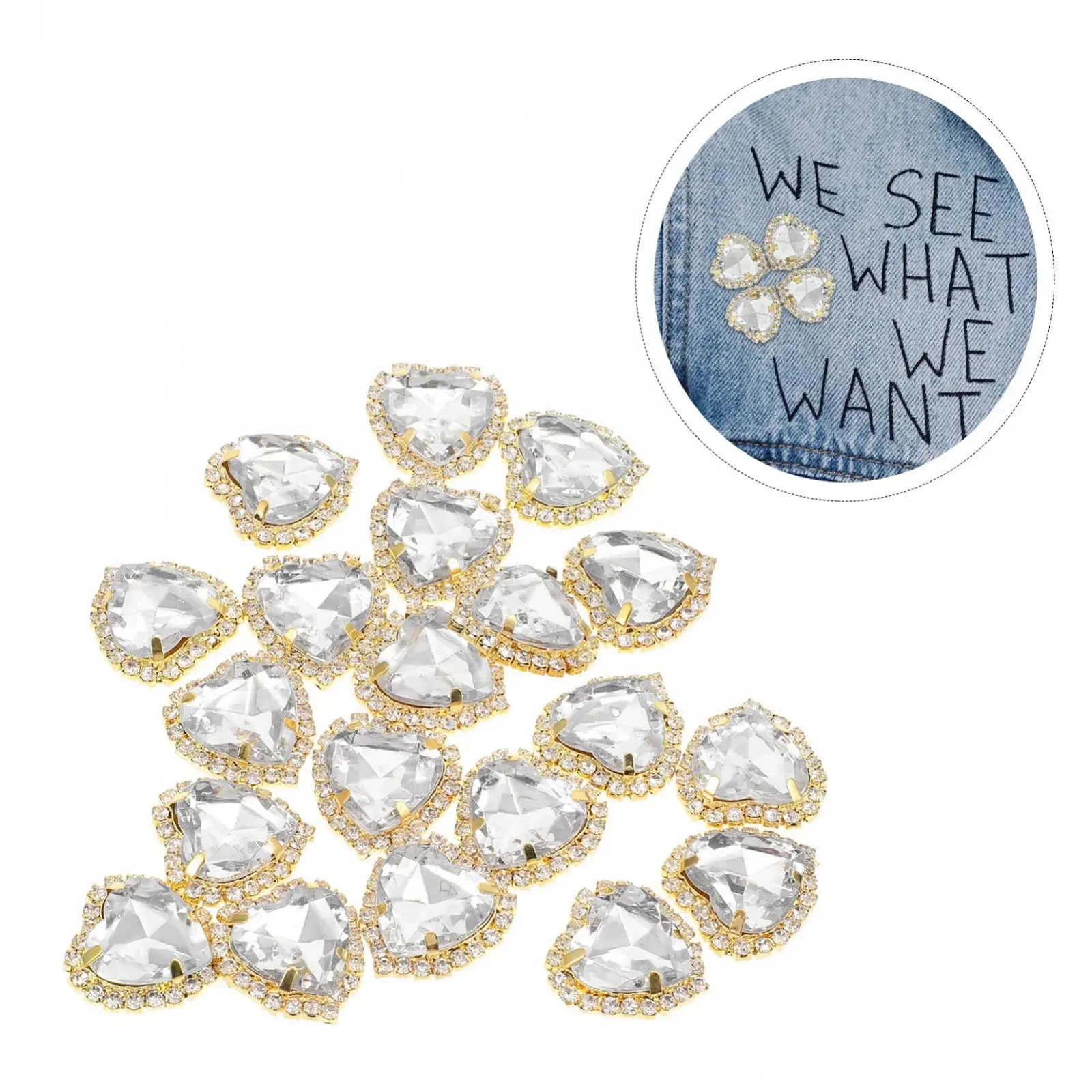 Пришивные кристаллы Lurrose Сердце, 20 шт, фото №4