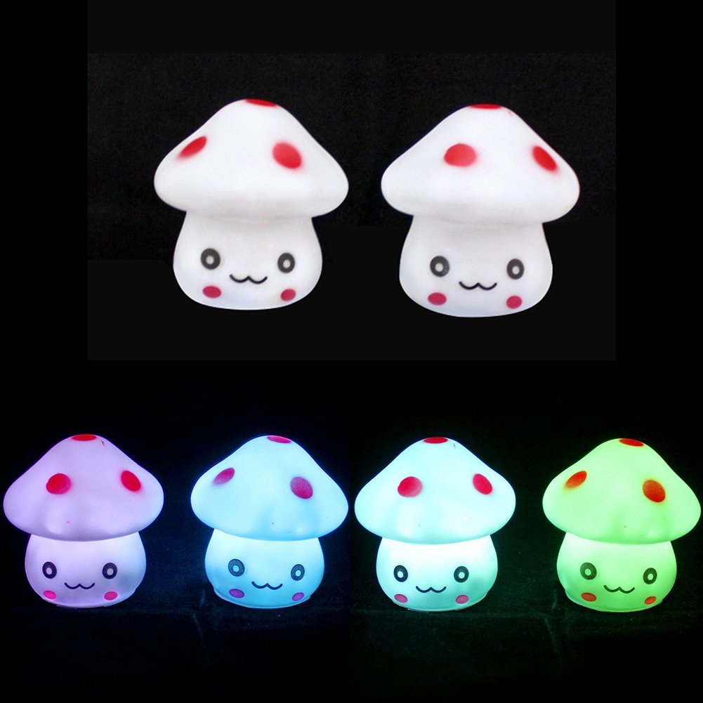 Ночник Clenp 1PC Mini Mushroom LED Мощность Изменение цветов, фото №3