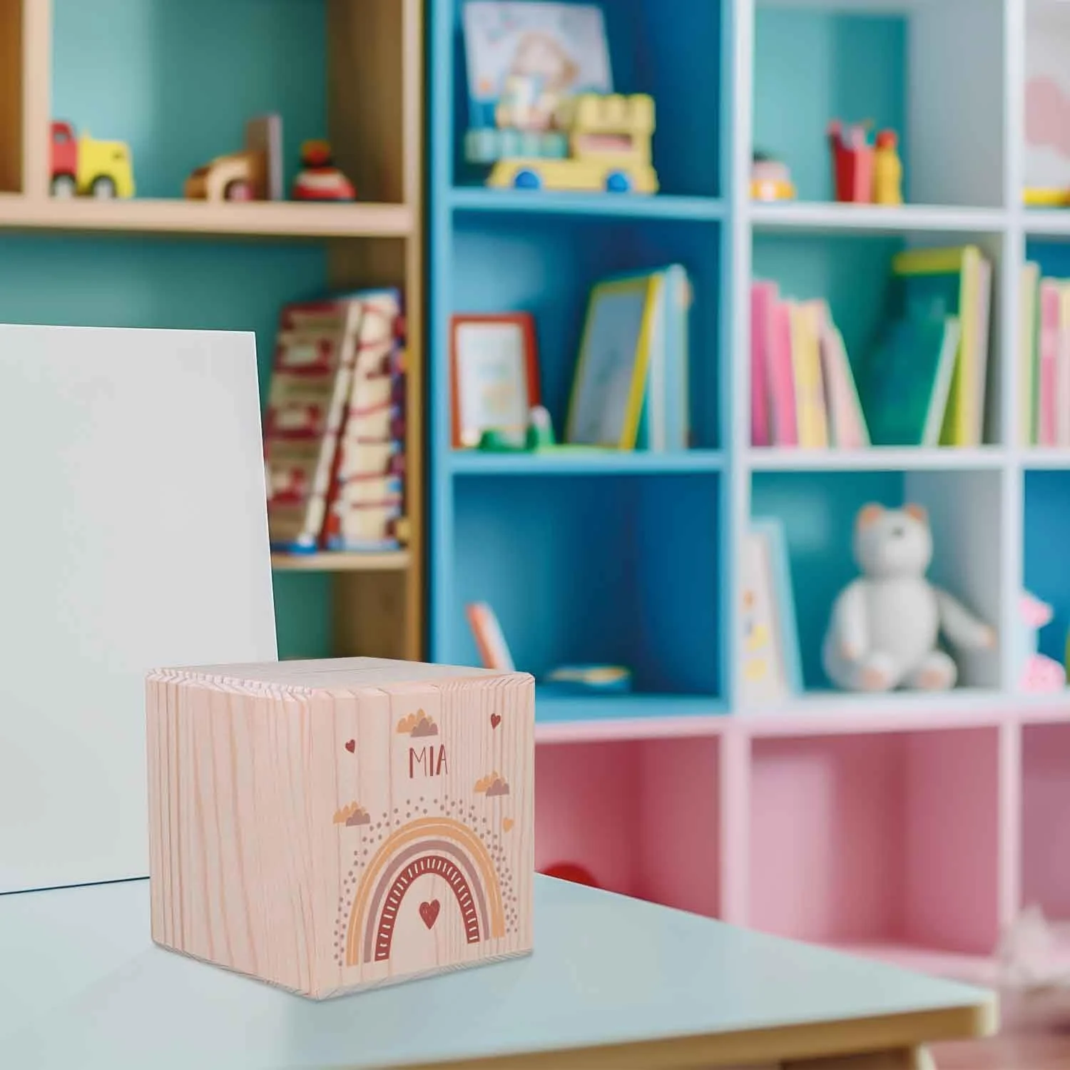 Скарбничка GRAVURZEILE дерев'яна з металевим замком Rainbow Red, фото №4