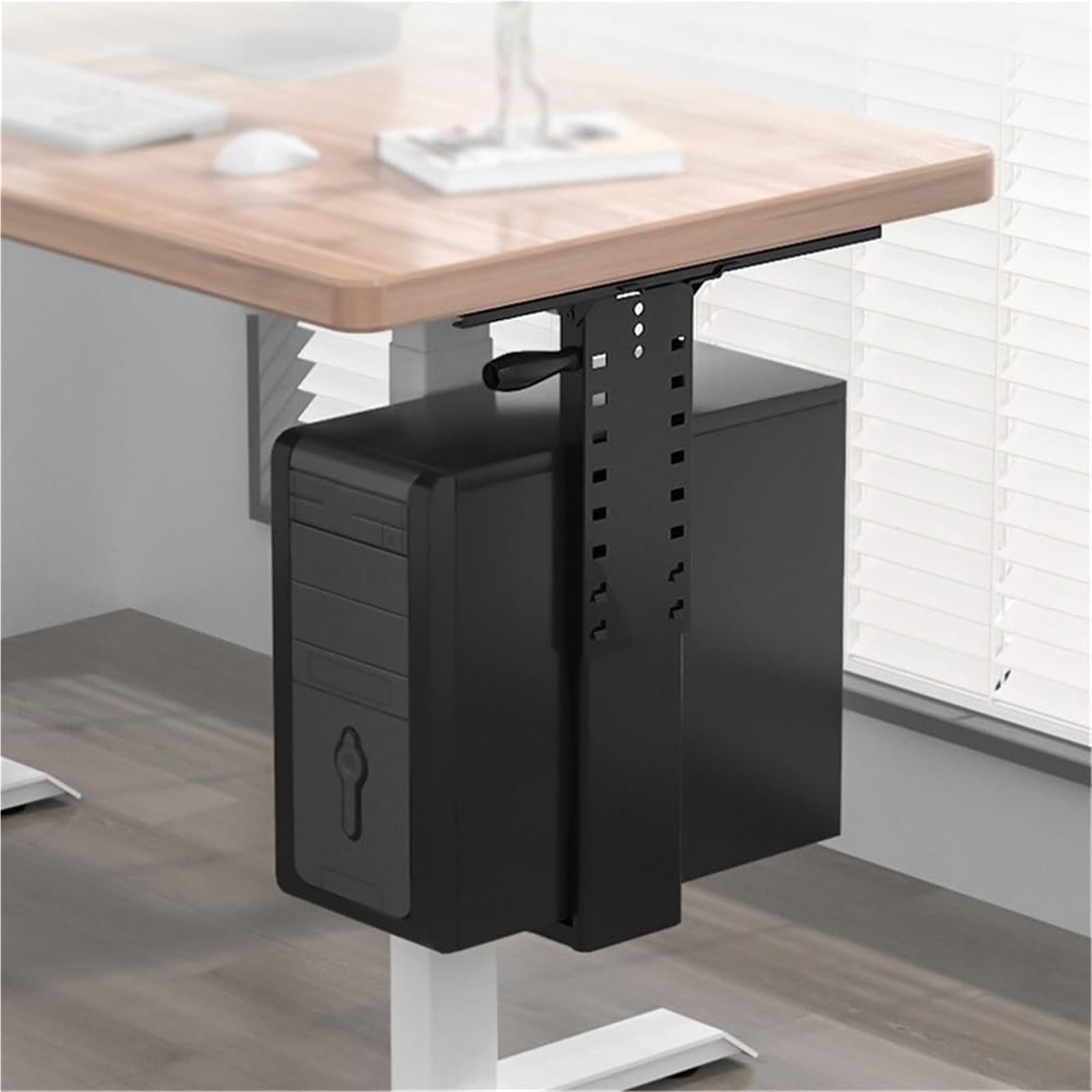 Стойка для ПК Регулируемая для настольного крепления под стол и CPU, настенный корпус, подходит для большинства ПК, фото №6