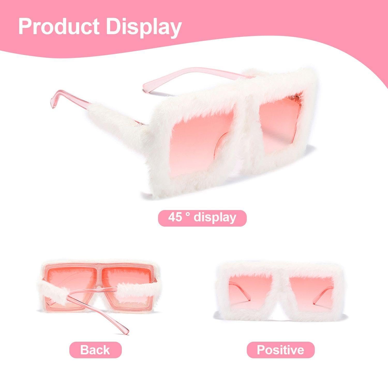 Сонцезахисні Окуляри Плюшеві SLEEKEE 2 Рожевий, Розмір: одна штука, фото №3