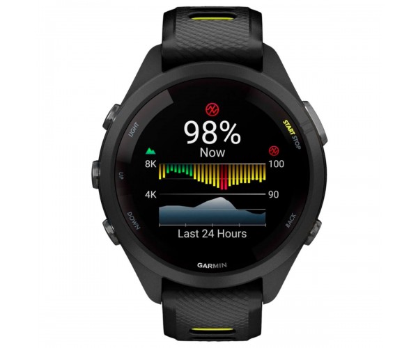Смарт-годинник Garmin Forerunner 265S Black Bezel and Case with Black/Amp Yellow Silicone Band (010-02810-53), фото №7
