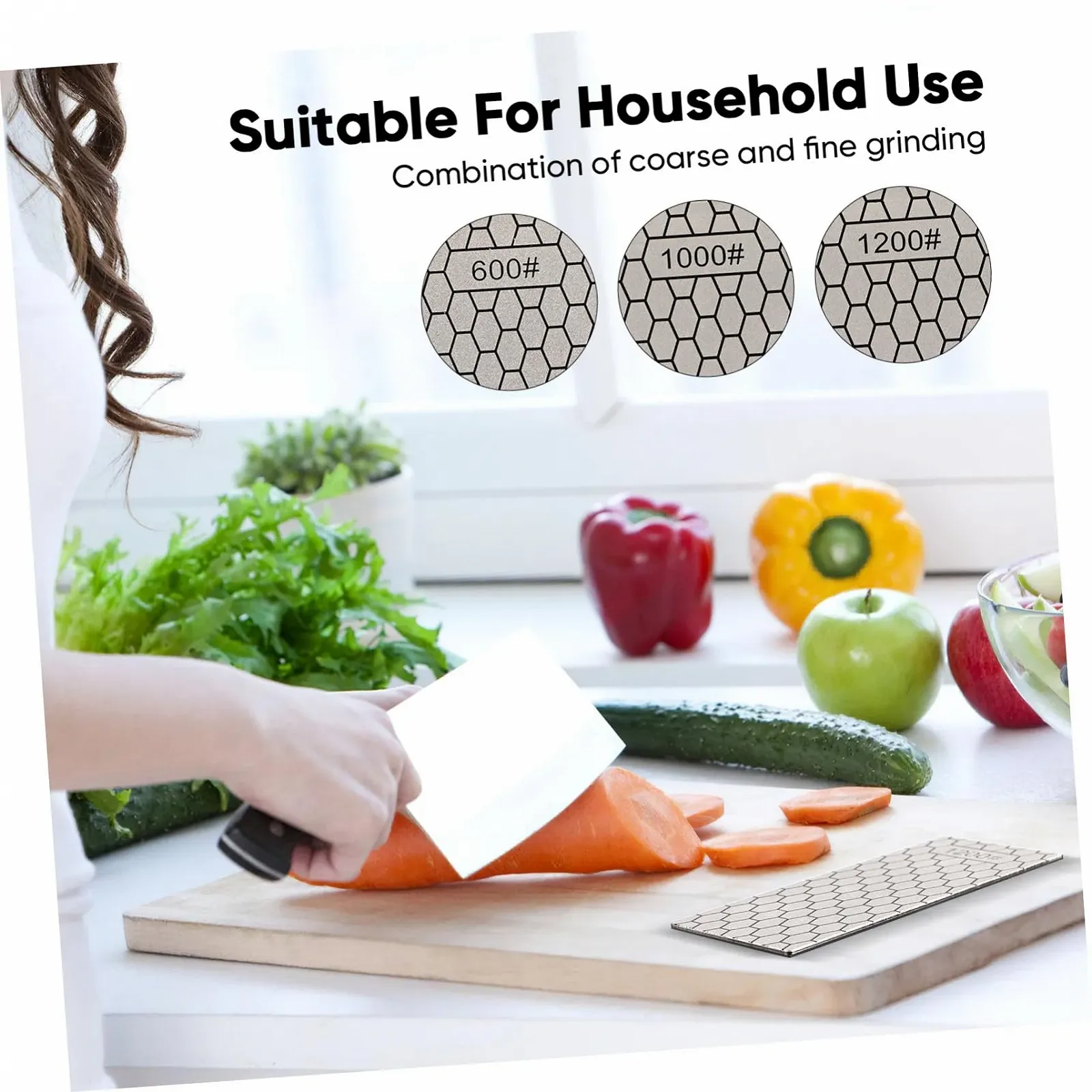 Набір точильних каменів Cabilock алмазних 600/1000/1200 грит 3 шт з нековзною основою, фото №3