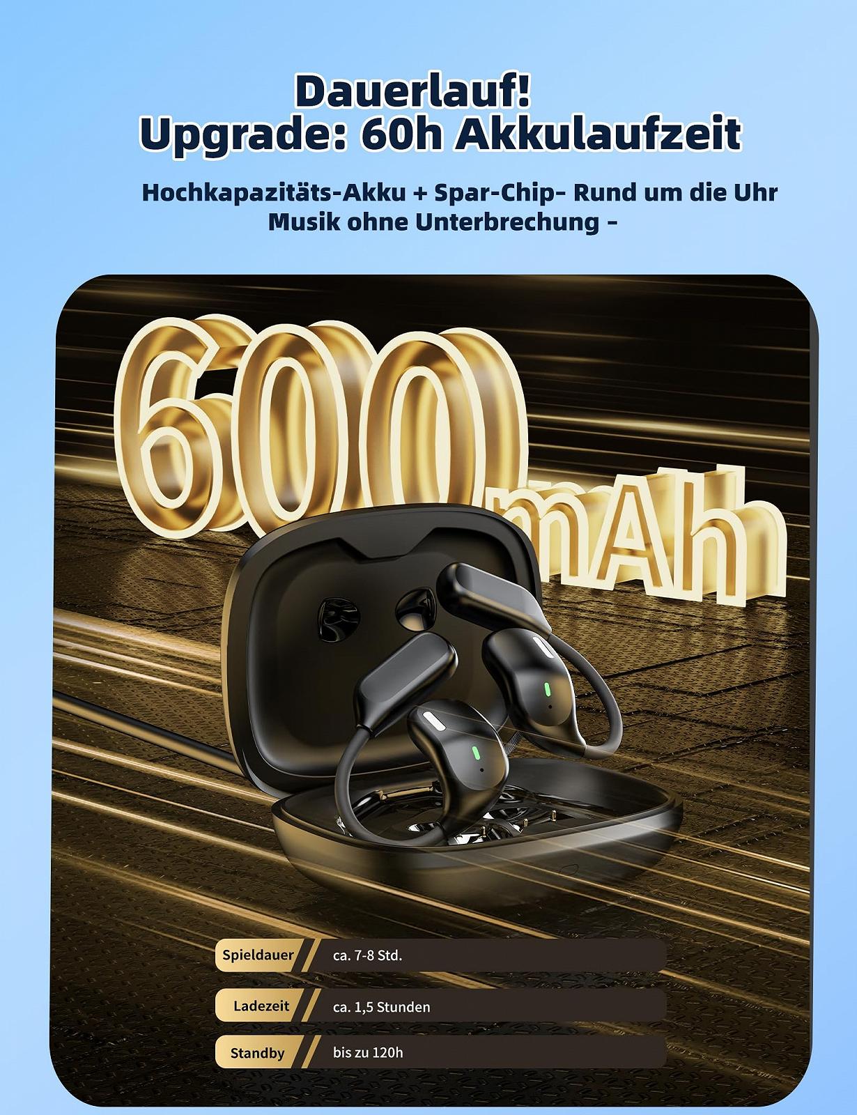 Навушники-перекладач KitGody 3-в-1 з сенсорним екраном, 134 мови, Bluetooth 5.4, ENC, Hi-Fi звук, фото №5