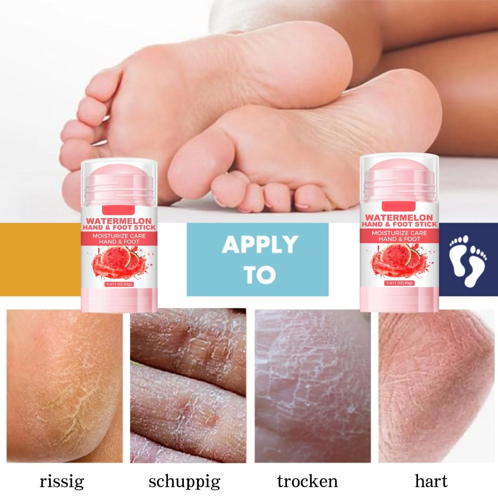 Крем для ног Увлажняющий с экстрактом арбуза, витамином Е и маслом ши, набор из 2 шт., фото №6