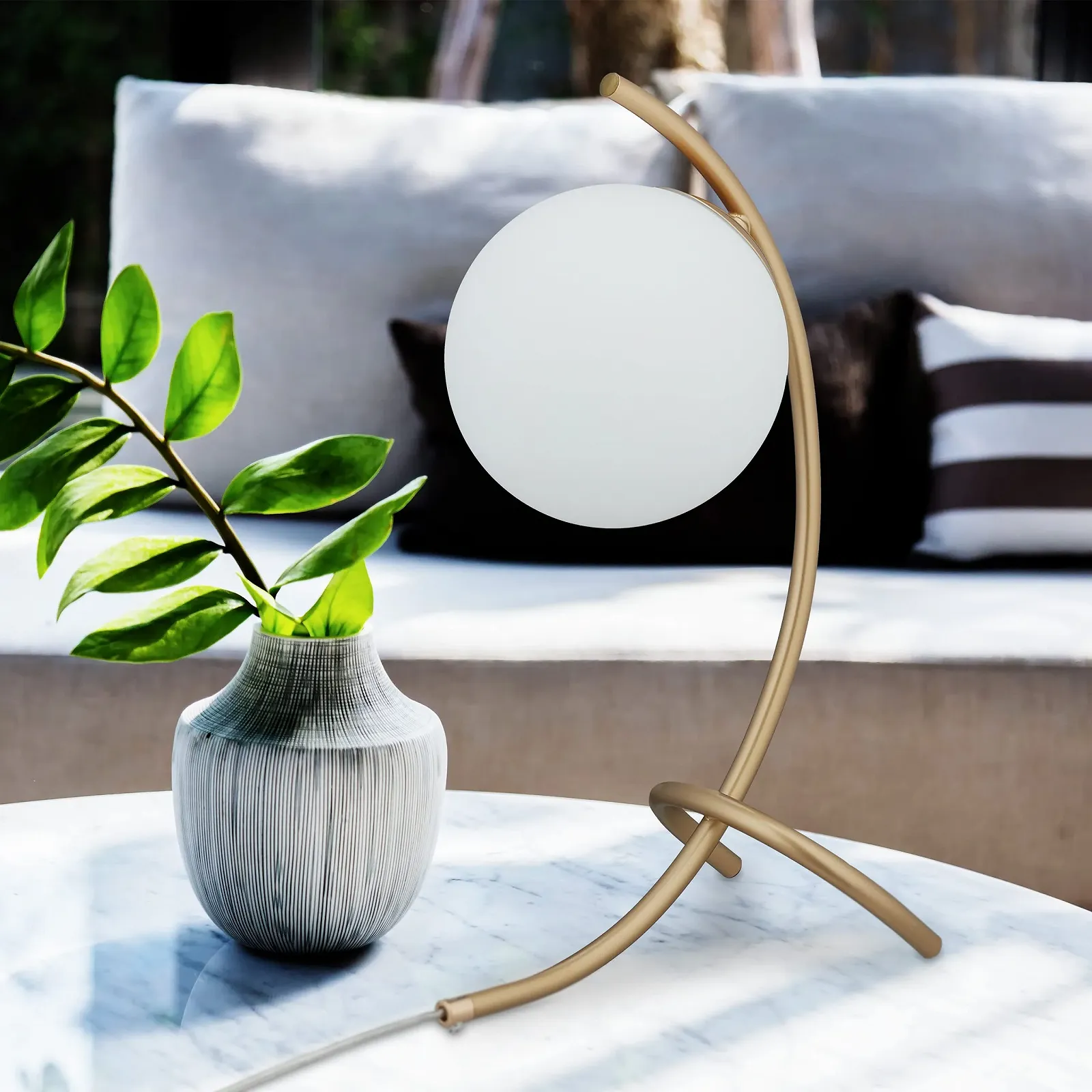 Настільна лампа Relaxdays Ball E27 40 x 15 x 22.5 см Gold/White, фото №3