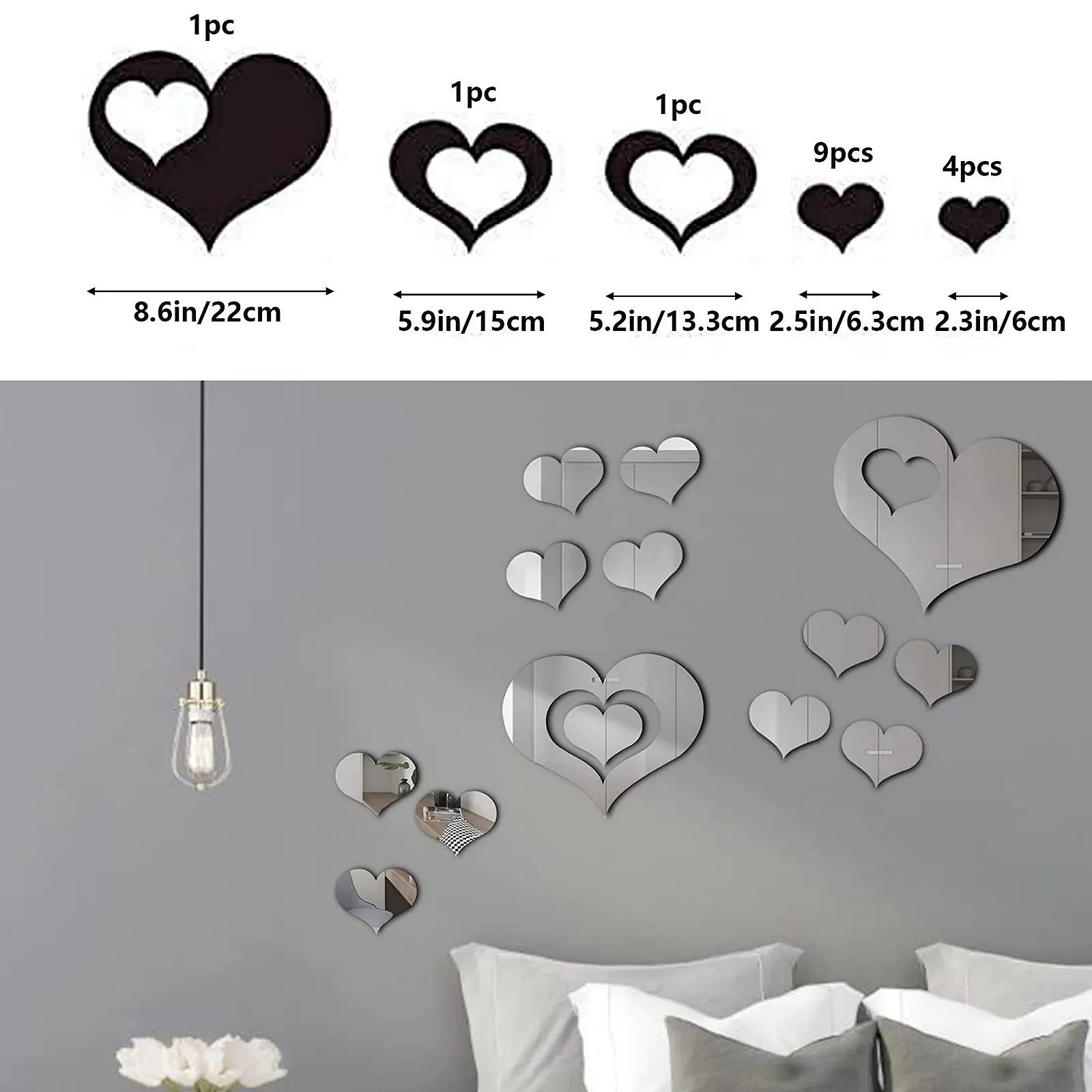 Набір наклейок на стіну 16 шт Acrylic Mirror Effect, фото №7 Набір наклейок на стіну 16 шт Acrylic Mirror Effect, фото №7