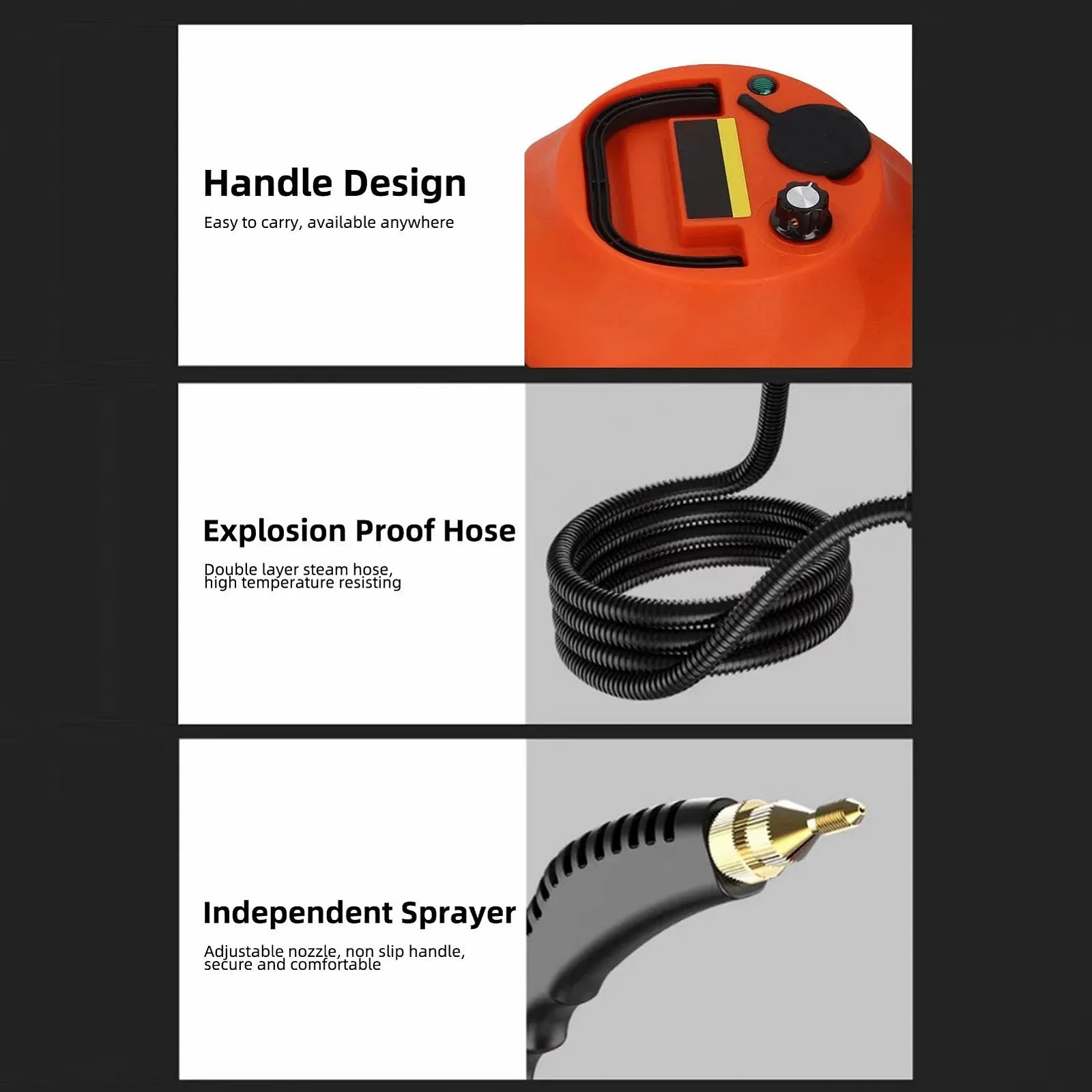 Ручний пароочисник високого тиску 105 °C 1 л EU Plug 220 В Squishy, фото №4