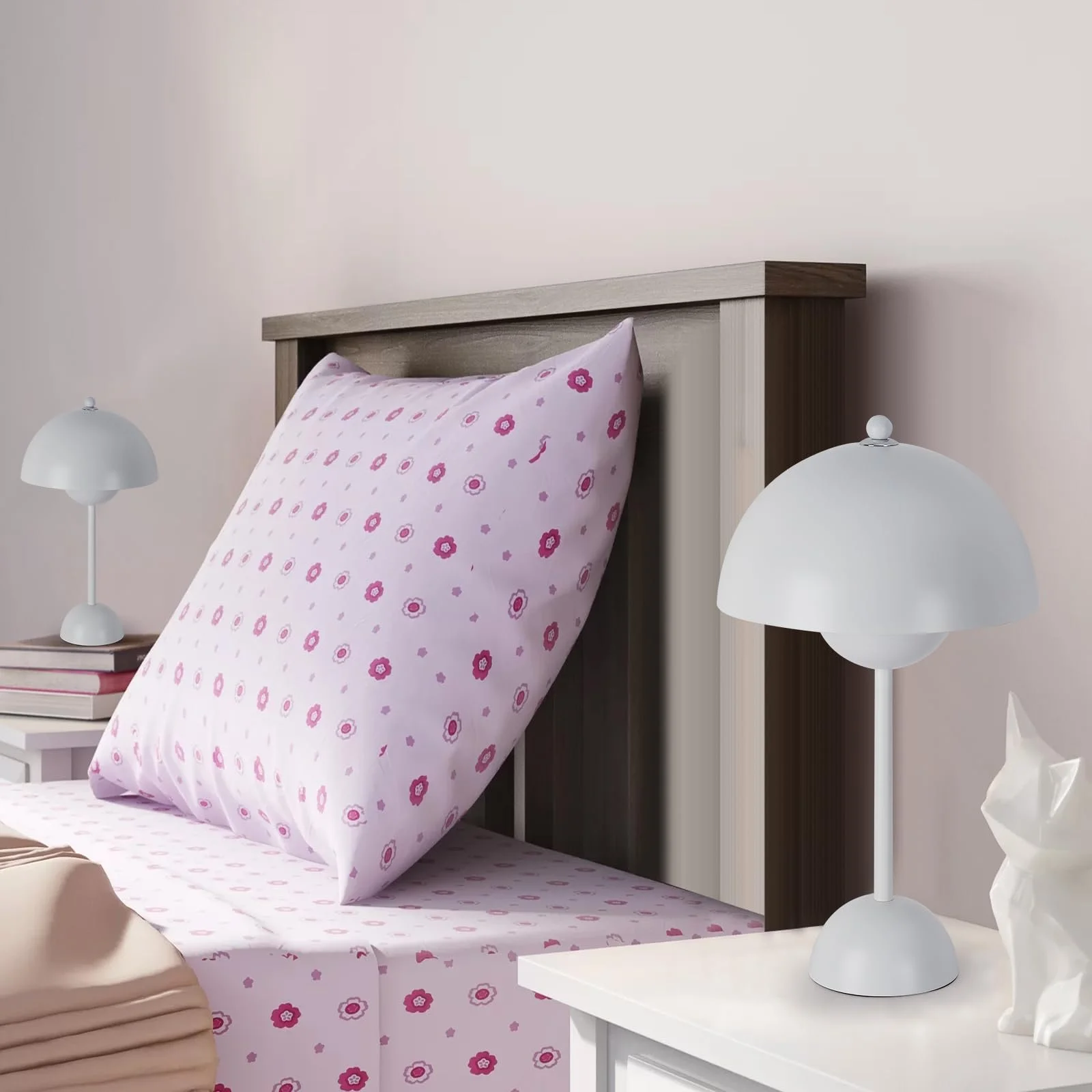 Настільна лампа Alpinaluz Біла Сталева Скандинавський ретро-дизайн Подвійний купол E27, фото №4