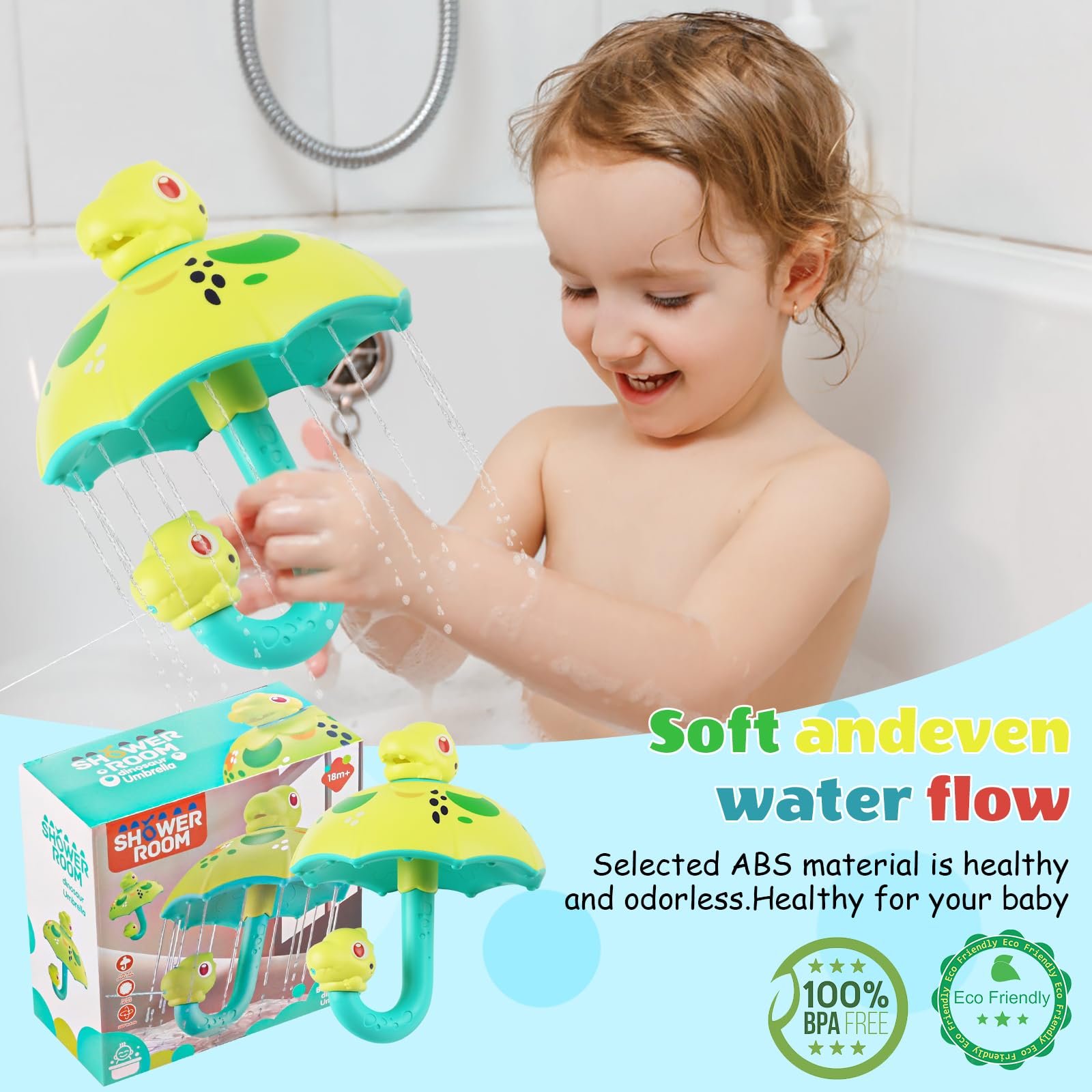 Игрушка для ванны Динозавр-зонтик для душа, фото №4