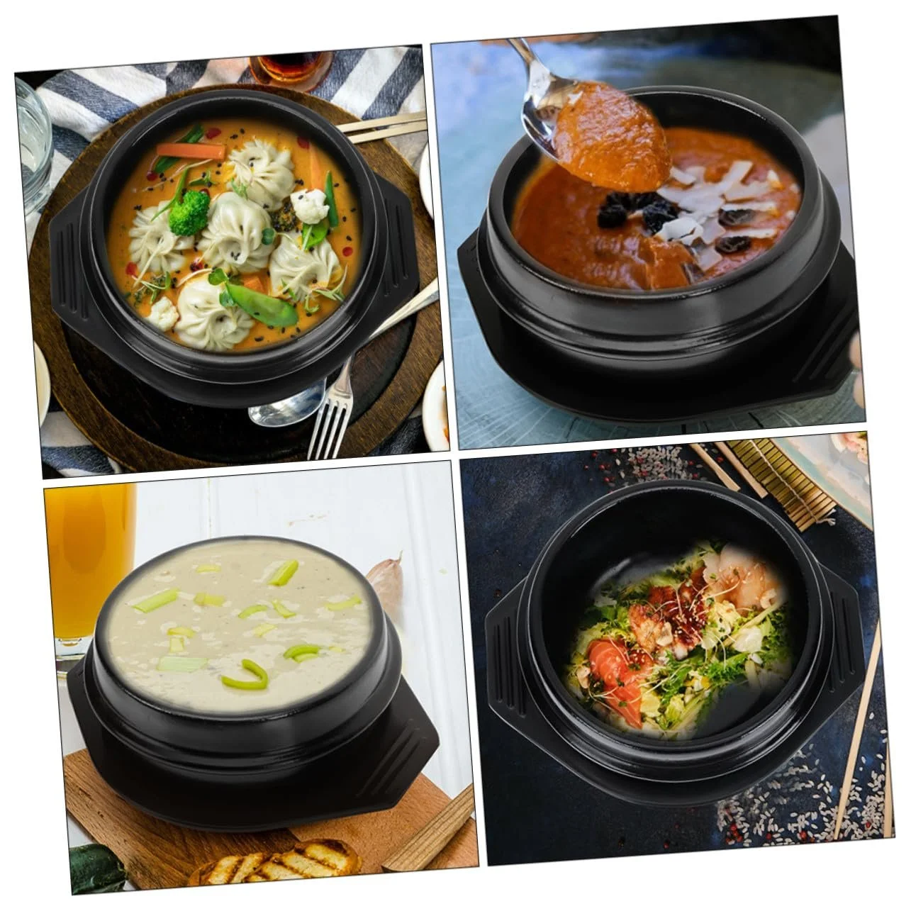 Кастрюля VALICLUD керамическая термостойкая с двойными ручками и подставкой, фото №7