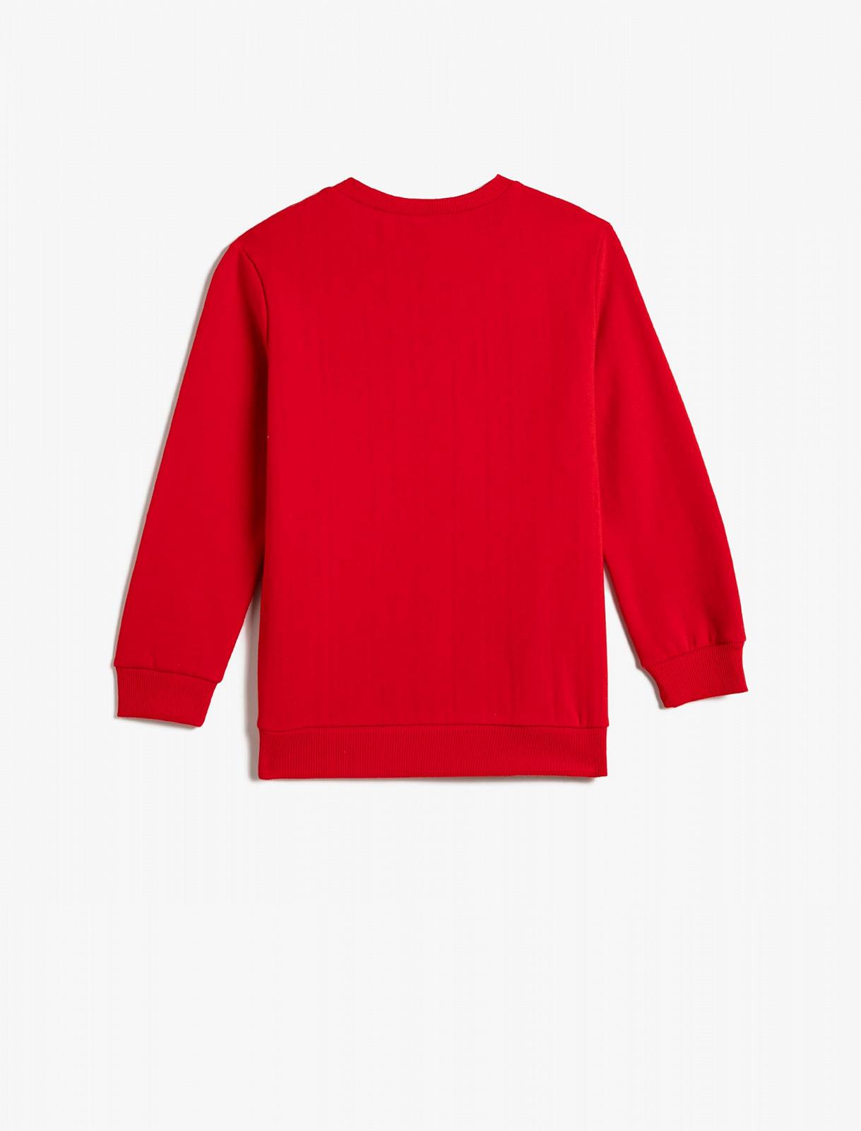 Толстовка Koton з принтом для хлопчиків, з начосом, довгий рукав, круглий виріз горловини, бавовняна, фото №2