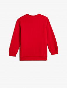 Толстовка Koton з принтом для хлопчиків, з начосом, довгий рукав, круглий виріз горловини, бавовняна synthetic.ua - Фото 1