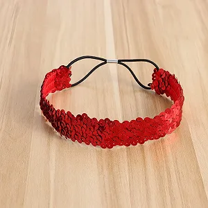 Обруч для волосся Lurrose з блискітками, 6 штук, еластичні пов'язки для волосся з блискітками для жінок та дівчат (Випадкові кольори) synthetic.ua - Фото 1