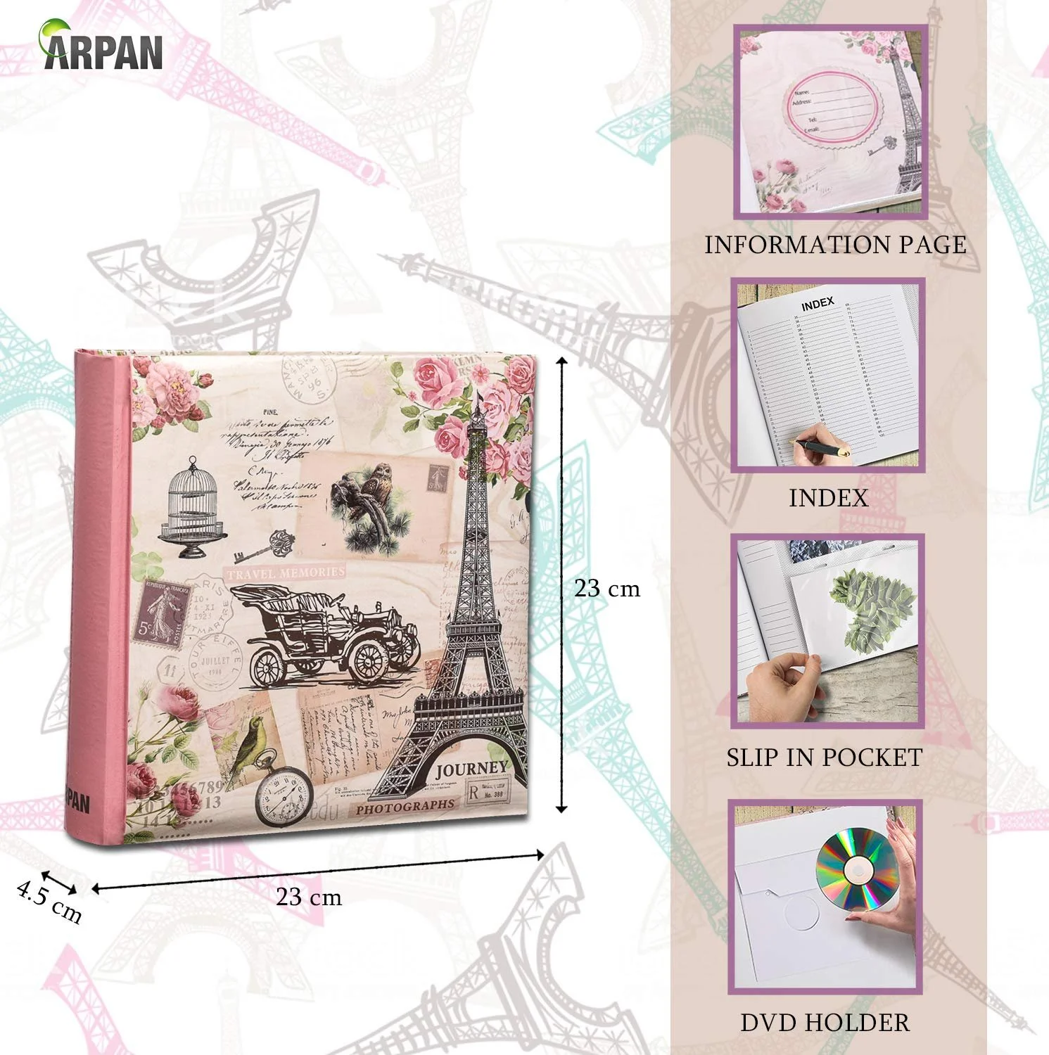 Фотоальбом Arpan Happy Memories в чехле Slip In Case на 200 фотографий 10x15 см - Эйфелева башня, фото №2 Фотоальбом Arpan Happy Memories в чехле Slip In Case на 200 фотографий 10x15 см - Эйфелева башня, фото №2