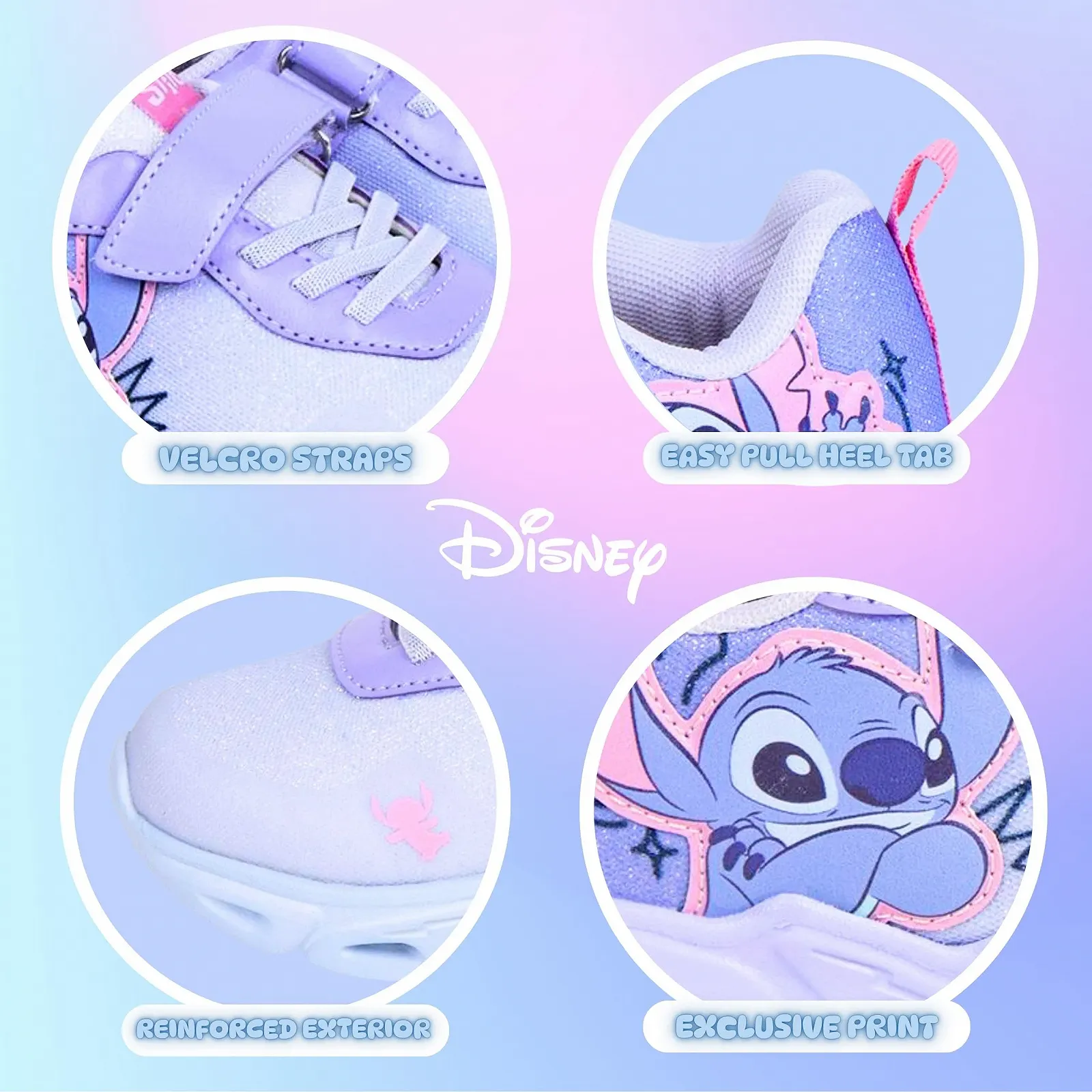 Кроссовки Disney Stitch Низкие С Легкой Подошвой Для Девочек С Подарочной Коробкой UK 8 до 13, фото №5