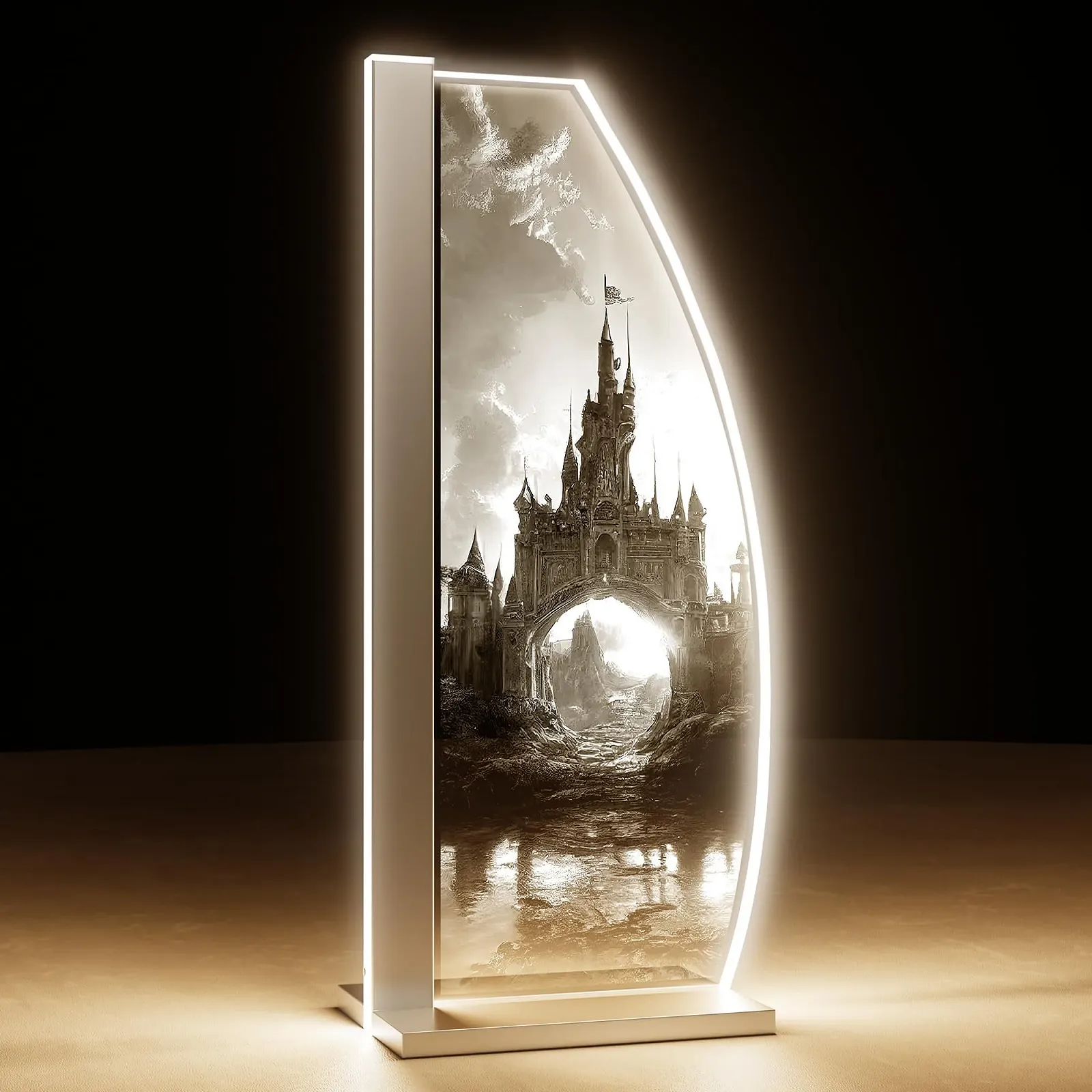 Настільна лампа LED Glass Engraving Fantasy Kingdom Sail Сріблястий, фото №1