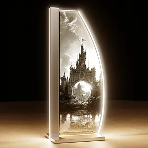Настільна лампа LED Glass Engraving Fantasy Kingdom Sail Сріблястий - Фото 1