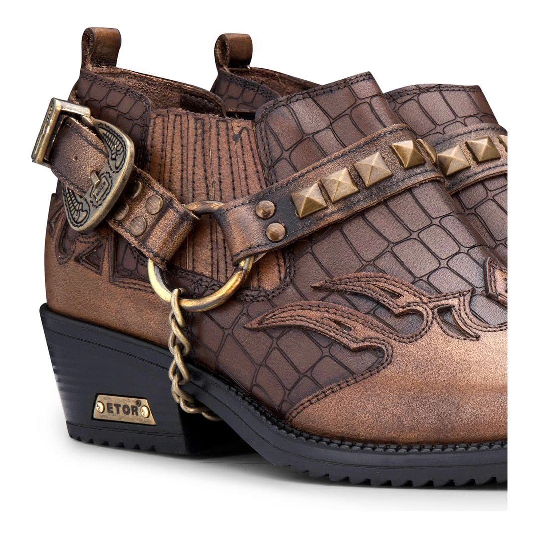 Туфли Cowboy из 100% натуральной кожи, с кубинским каблуком и крокодиловым узором TruClothing.com, фото №3