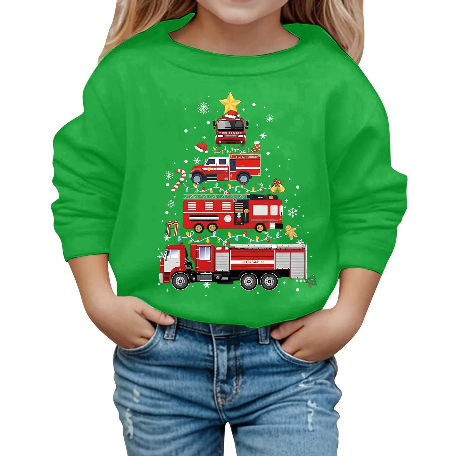 Джемпер для девочек - повседневная и модная детская толстовка с буквенным принтом, круглым вырезом и длинными рукавами, фото №1