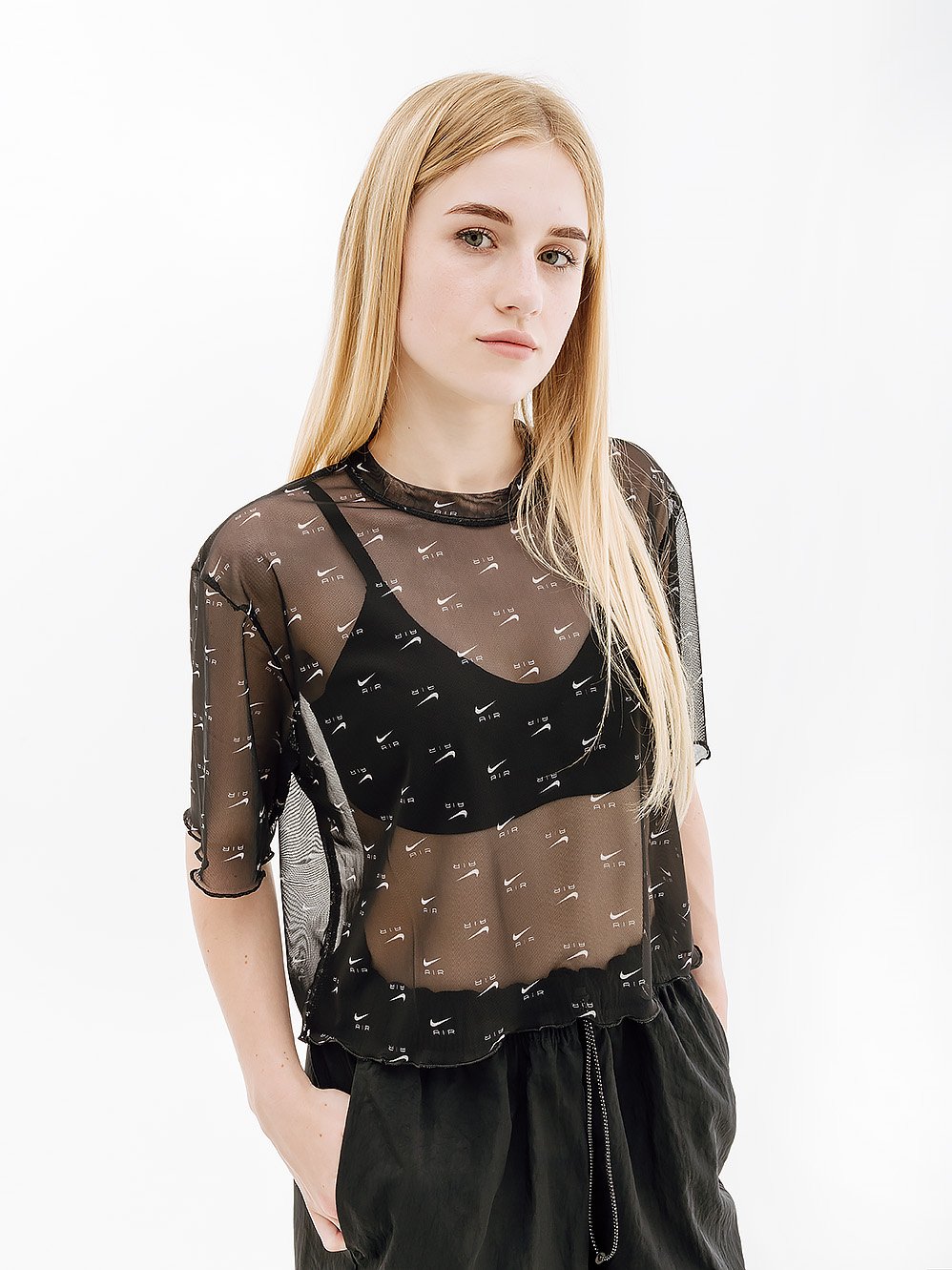 Футболка Nike W NSW AIR AOP MESH SS CROP TOP L, фото №1