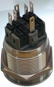 Кнопка антивандальна VJ Parts d28mm стрижка 25mm h34mm 6 контактів індикація synthetic.ua - Фото 1