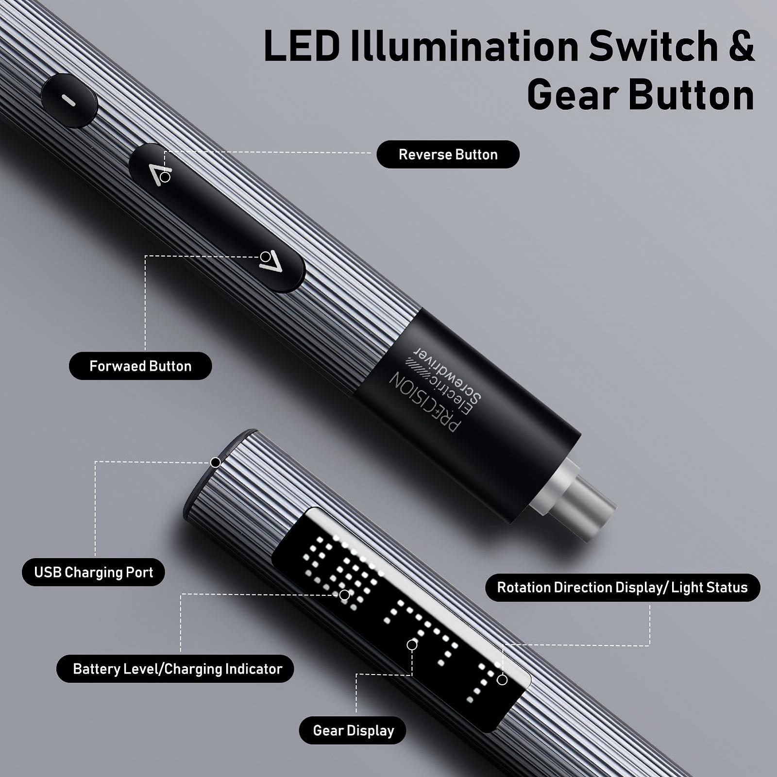 Набір міні-електричних викруток Soleilwear 38 в 1 3 передачі крутного моменту для ремонту телефону, ноутбука, камери, годинників, фото №3