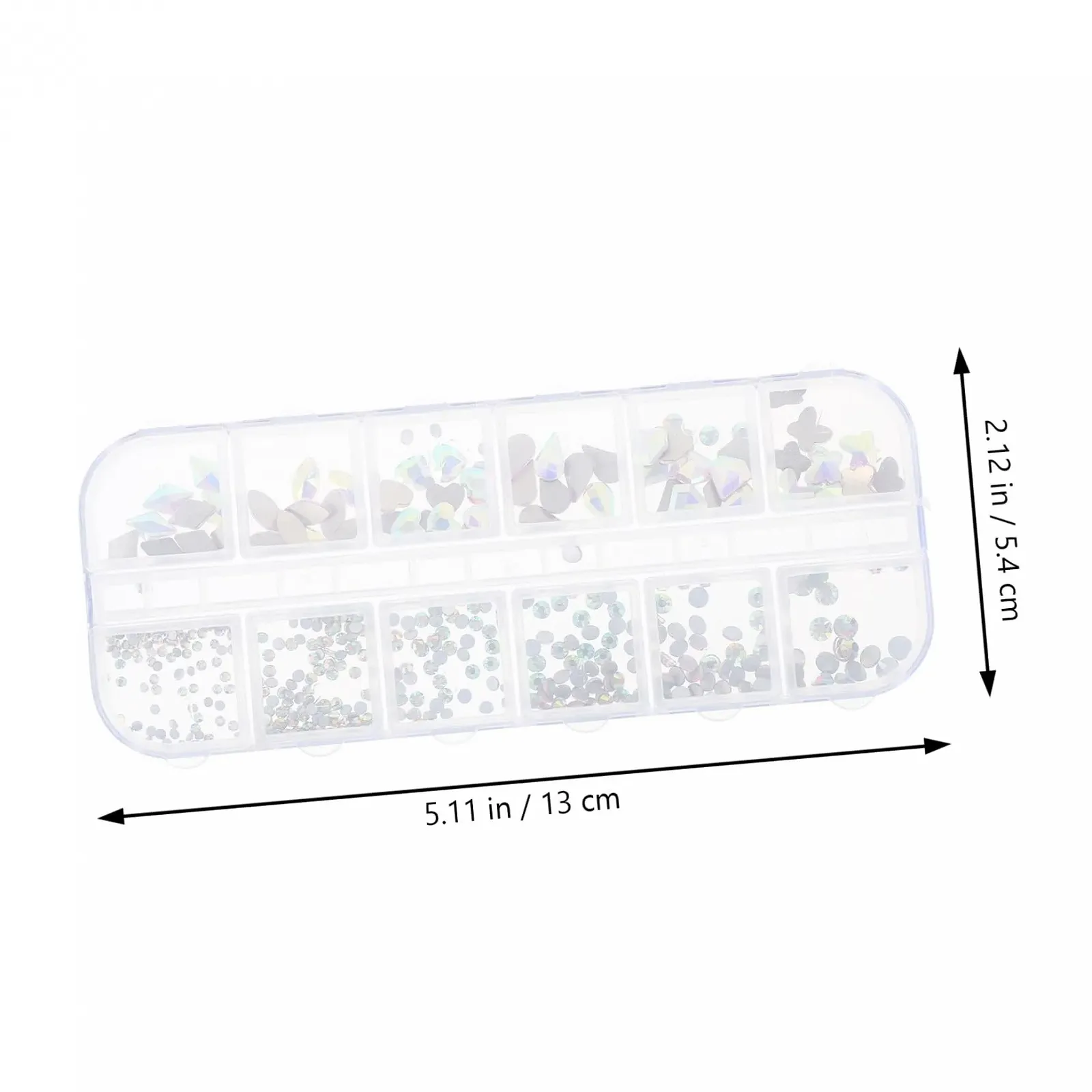 MERRYHAPY Коробка, украшения для ногтей, стразы, металлические драгоценные камни, бриллианты, фото №2