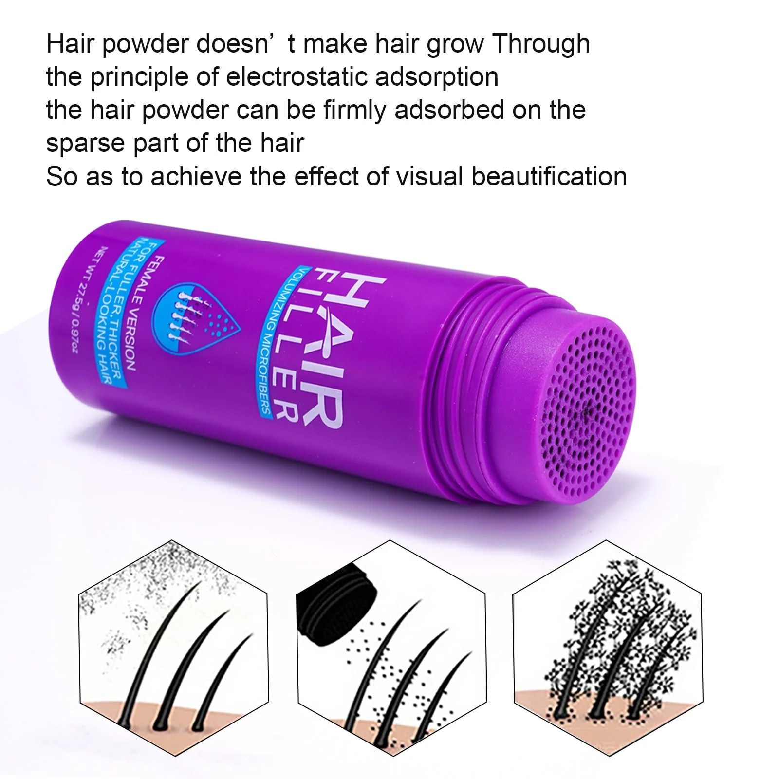 Волокна для волосся Hair Genetics Кератинові волокна для волосся Середньо-коричневий, фото №8