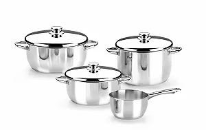 Ковш MONIX Optima 16 см с крышкой нержавеющая сталь 18/10 synthetic.ua - Фото 1