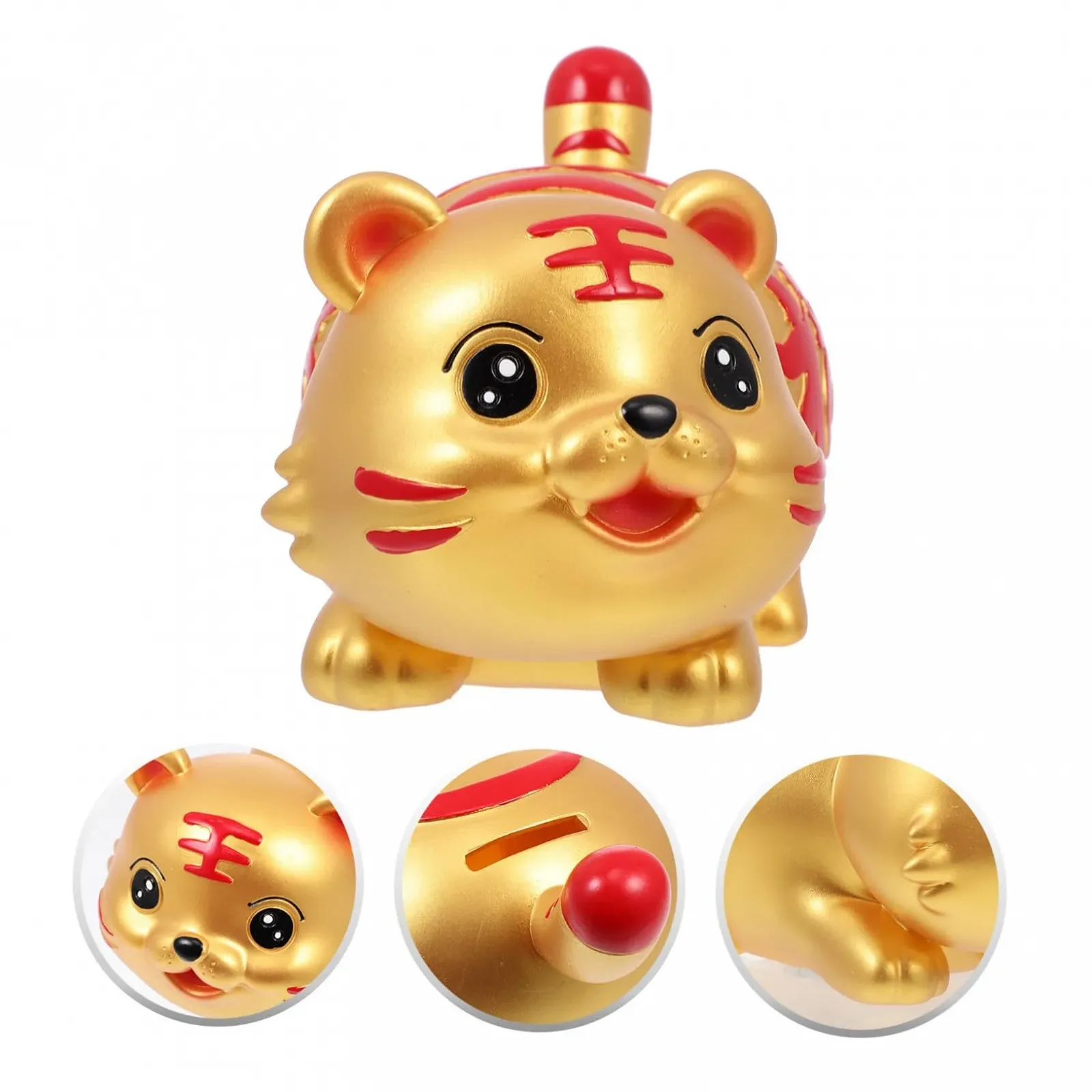 Копилка VICASKY Тигр Небьющаяся Золотистая для детской комнаты, фото №5