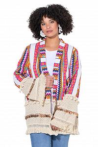 Кімоно Angel of Style Plus Size Відкритий Смугастий з Декоративними Монетами 838557 - Фото 1