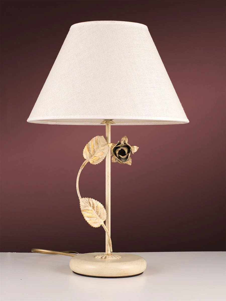 Настільна світлодіодна лампа Florentine 4037510 Квіткова Тканинний абажур Античний білий, фото №3