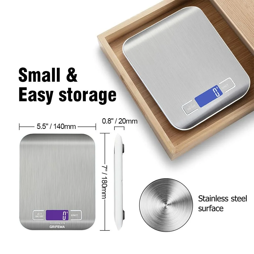 Цифрові кухонні ваги GRIFEMA 5 kg 1 g Stainless Steel, фото №6 Цифрові кухонні ваги GRIFEMA 5 kg 1 g Stainless Steel, фото №6