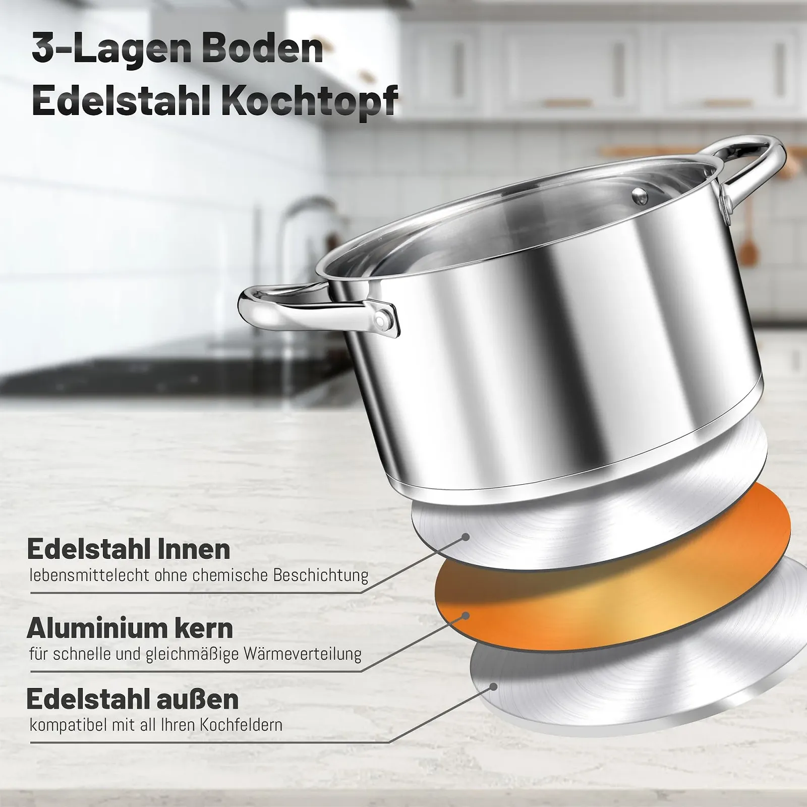 Кастрюля TEAMFAR Series, 26 см, фото №3