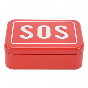 Купить Коробка SOS для выживания из нержавеющей стали для хранения таблеток Красная - Фото 1 Коробка SOS для выживания из нержавеющей стали для хранения таблеток Красная - Фото 1
