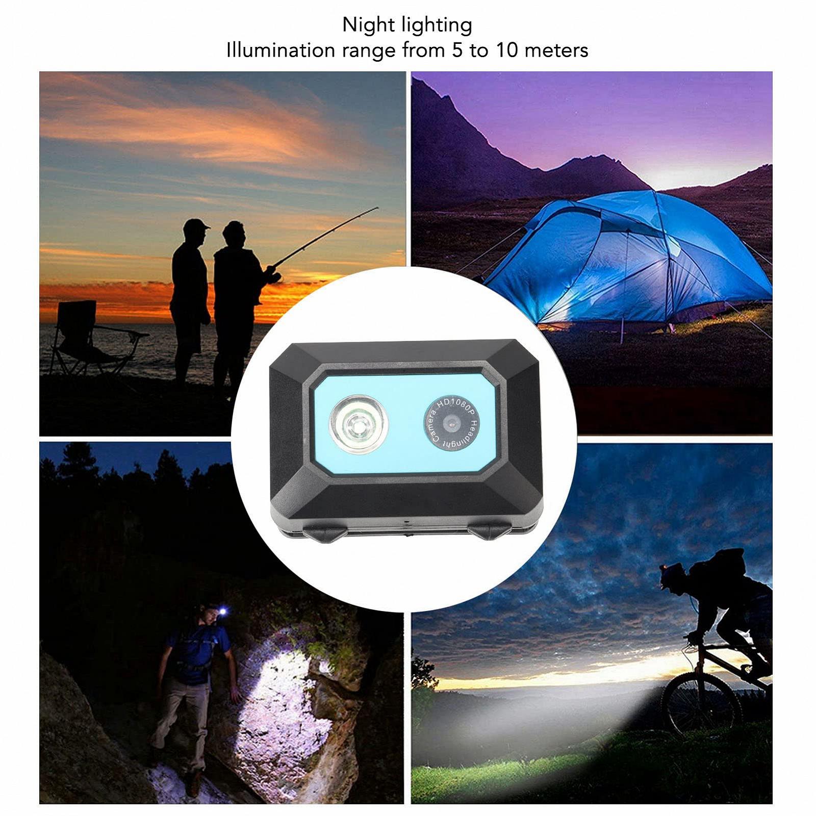 Камера DVR GOWENIC 1080P HD Налобный фонарь для спорта Ночное освещение с диапазоном освещения 5-10 м, фото №4