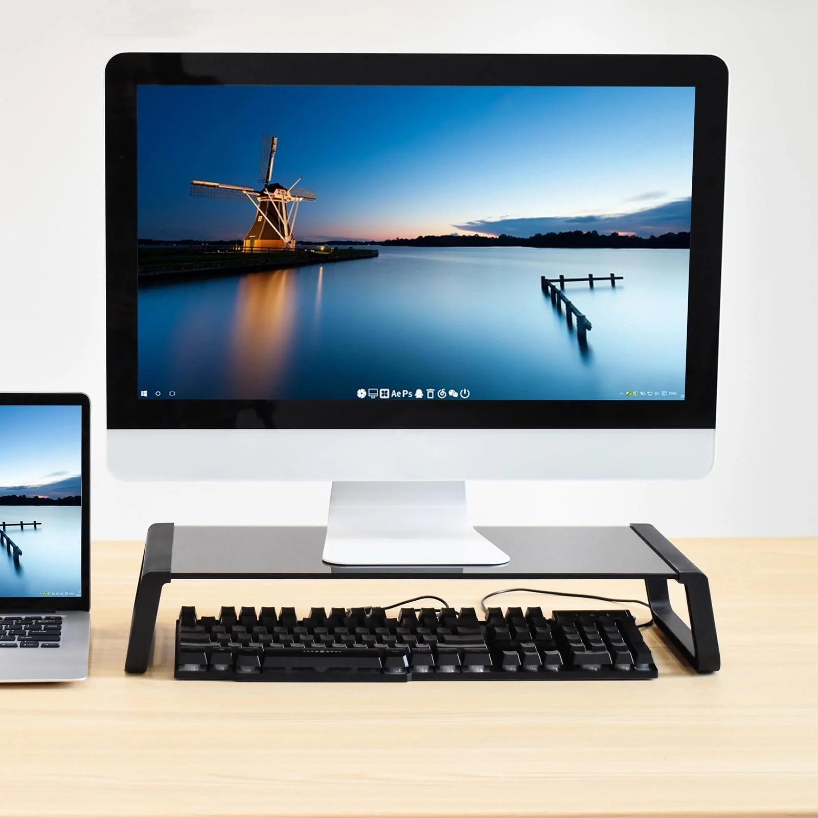 Подставка для монитора SVITA ANSAN Стекло Черный, фото №1 Подставка для монитора SVITA ANSAN Стекло Черный, фото №1