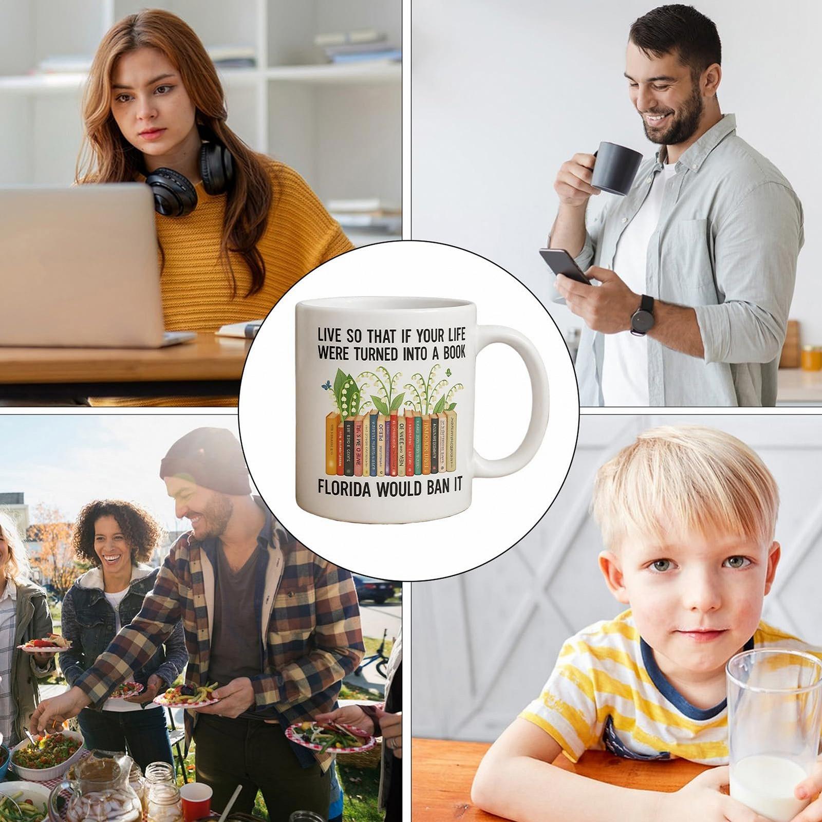 Дорожня Кружка для Кави Керамічна з Дизайном Книги та Надихаючим Текстом, фото №2