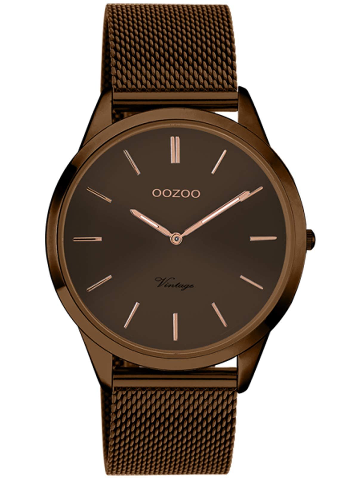 Вінтажний Жіночий Годинник Oozoo з Тонким Металевим Ремінцем з Нержавіючої Сталі Міланський Кварцовий Аналоговий 38 мм, фото №1