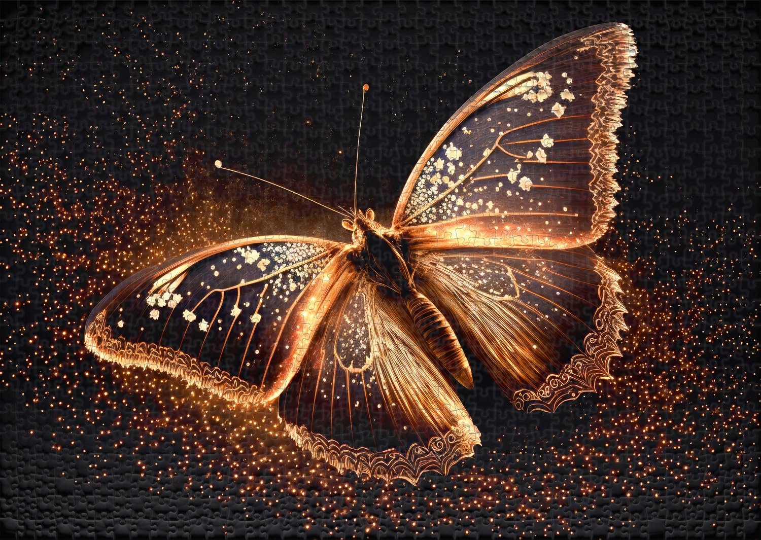 Пазл Ulmer Puzzleschmiede "Evening Dress" 1000 элементов бабочка золотистый с черным, фото №2