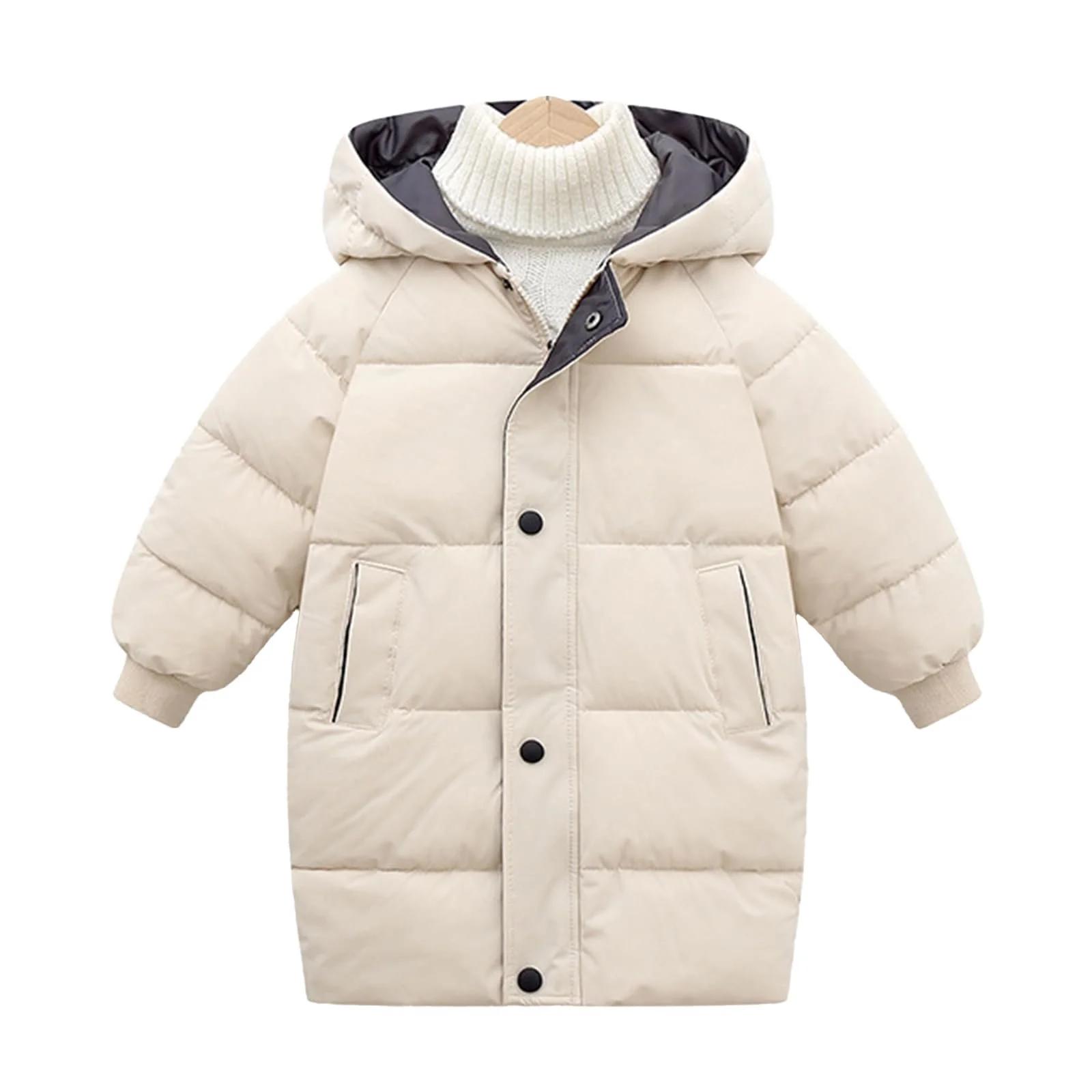 Дитяче зимове довге пухове легке пальто з капюшоном JiAmy, фото №1