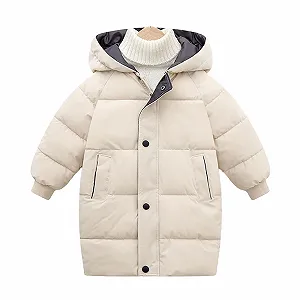 Детское зимнее длинное пуховое легкое пальто с капюшоном JiAmy, куртка для малышей, зимняя куртка с длинными рукавами для девочек и мальчиков, 2-13 лет - Фото 1